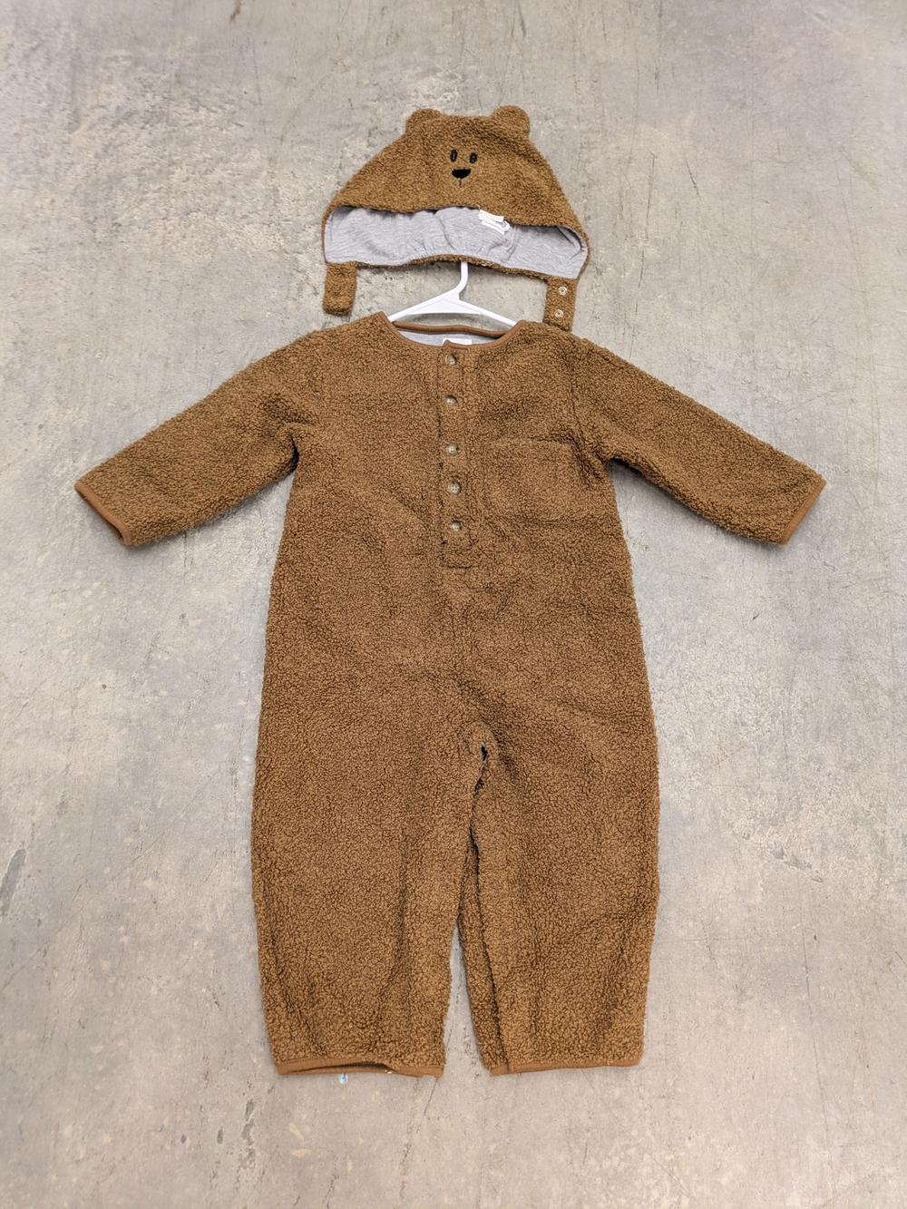 GAP Brown Teddy Fleece One-Piece with Bear Hood
